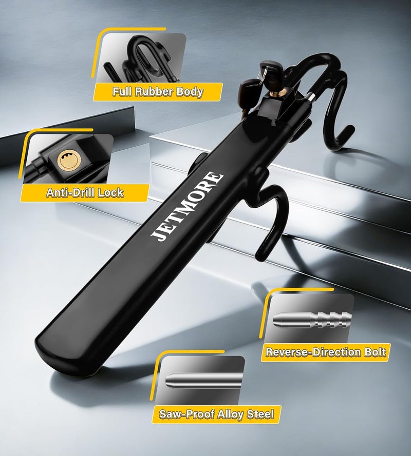 Jetmore Car Steering Wheel Lock Anti-Theft Device, Car Lock Steering Wheel, Wheel Locks for Cars, Anti-Theft Car, Two-Hook, Reinforced Alloy Steel, Fit for Street & Overnight Parking, High-Risk Areas - Image 5